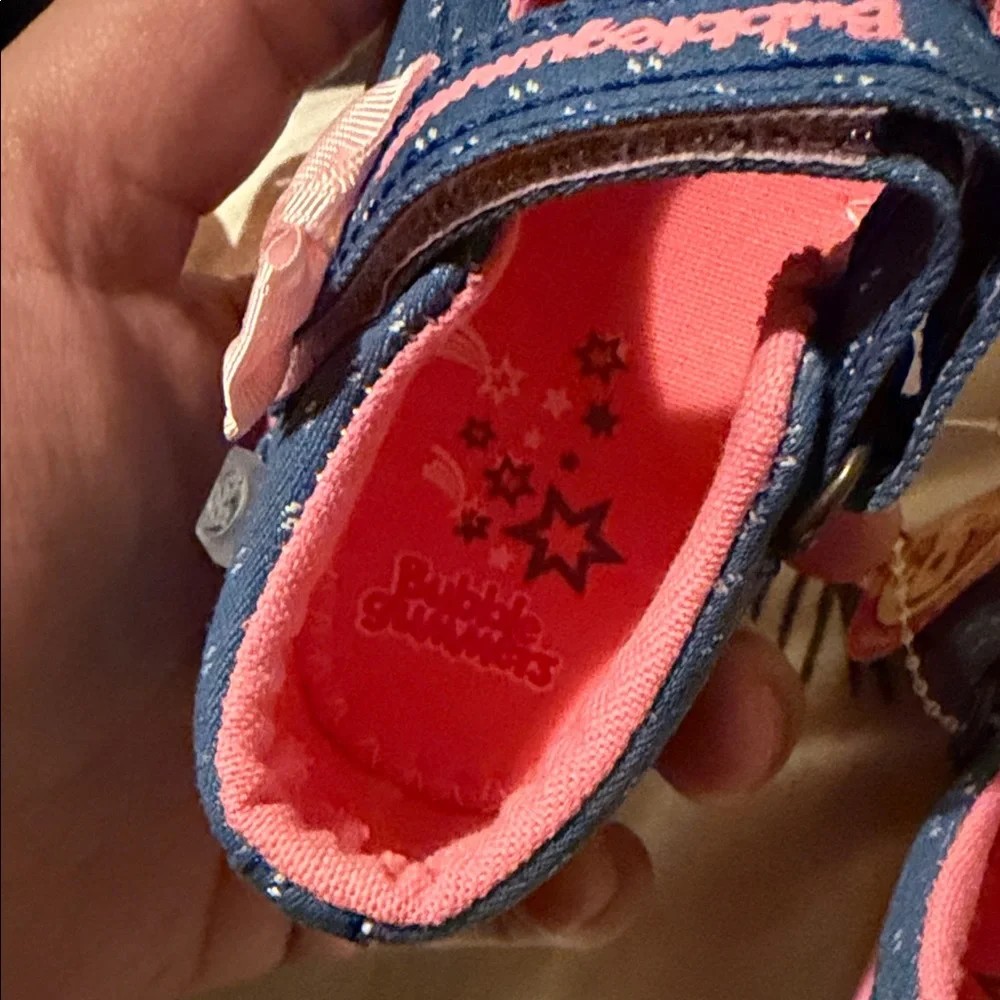 Bubblegum Denim Blue and Pink Baby Shoes